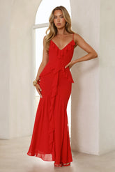 Watch Me Work Maxi Dress Red