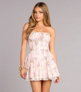 Picture Perfect Lace Trim Floral Woven Skater Dress