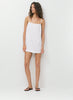 Squareneck micro dress with a built-in romper
