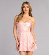 Maryam Sequin Lace A-Line Mini Dress