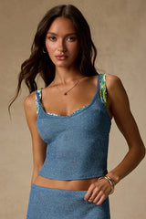 Sea Glass Blue Lurex Cami Swim Cover-Up