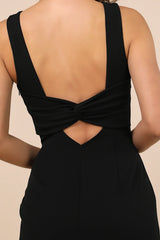 Devoted Lover Black Backless Knotted Bodycon Mini Dress