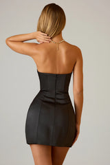 Structured Tulip Mini Dress in Black