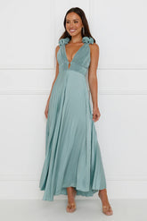 Something Special Satin Midi Dress Sage