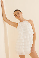 Sasha Tiered Tieback Mini Dress
