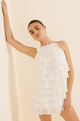 Sasha Tiered Tieback Mini Dress