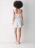 Tiered striped cotton poplin mini dress
