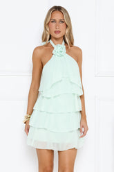 Pretty Wink Halter Mini Dress Mint