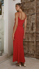 Shania Maxi Dress - Red Floral