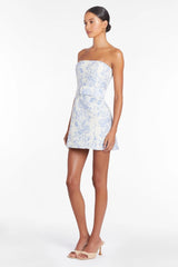 Slim Fit Tube Top Strap Floral Mini Dress