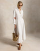 Self-Tie Linen Shirtdress