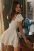 white custom lace + cotton broderie anglaise mini dress