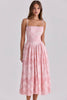 pink cotton broderie anglais lace midi sundress