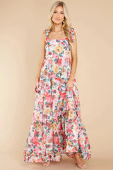Delilah Floral Square Neck Wide Strap Maxi Dress