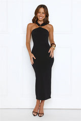 Gilded Nights Midi Dress Black