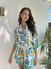 Printed Collared Neck Half Sleeve Romper