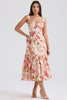 pink peony print cotton midi sundress