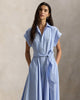 Striped Belted Cotton Shirtdress