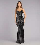 Barbra Glitter Velvet Lace-Up Formal Dress