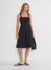 Cotton poplin tiered midi dress