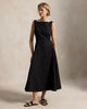 Paneled Cotton Dress-black