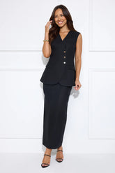 Office Talk Maxi Skirt Black