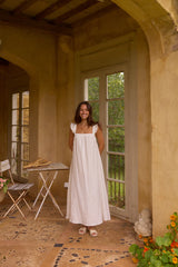Lily 100% Linen Maxi Dress White