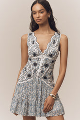 V-Neck Floral Drop Waist Dress