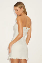 Little Lovely Ivory Strapless Mini Dress