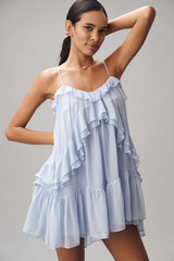 Tiered Ruffle Silk Mini Dress