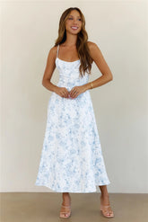 Starry Silence Midi Dress Blue