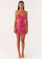 Vietta Sequin Cami Micro Mini Dress - Fuchsia