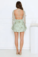 Golden Moon Long Sleeve Mini Dress Sage