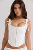 white stretch cotton corset top