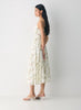 Sleeveless crepe maxi dress with floral pattern