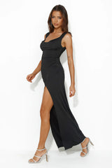 Fitted For You Maxi Dress Black