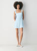 Fit-and-flare dress with a square neckline and bows