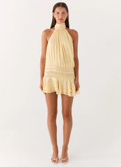 Willow Chiffon Mini Dress - Yellow