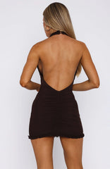Palm Springs Oasis Mini Dress Chocolate