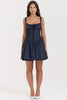 french navy corset mini dress