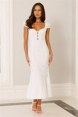 Oceanfront Dreams Midi Dress White