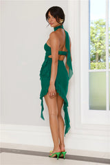 Number Taken Mesh Mini Dress Green