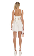 Back Bow Fit and Flare Dress in Ivory