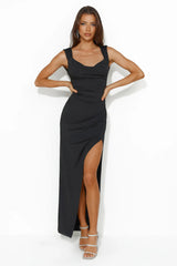 Fitted For You Maxi Dress Black