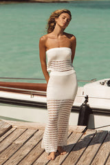 Oria Ivory Strapless Two-Piece Maxi Swim Cover-Up