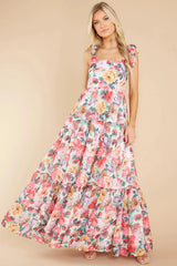 Delilah Floral Square Neck Wide Strap Maxi Dress