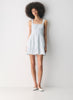 Tiered striped cotton poplin mini dress