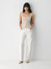Linen bustier with a square neckline