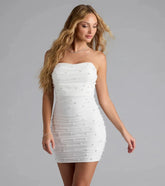 Enhance Your Chic Strapless Faux Pearl Mini Dress