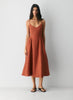 V-neck linen maxi dress